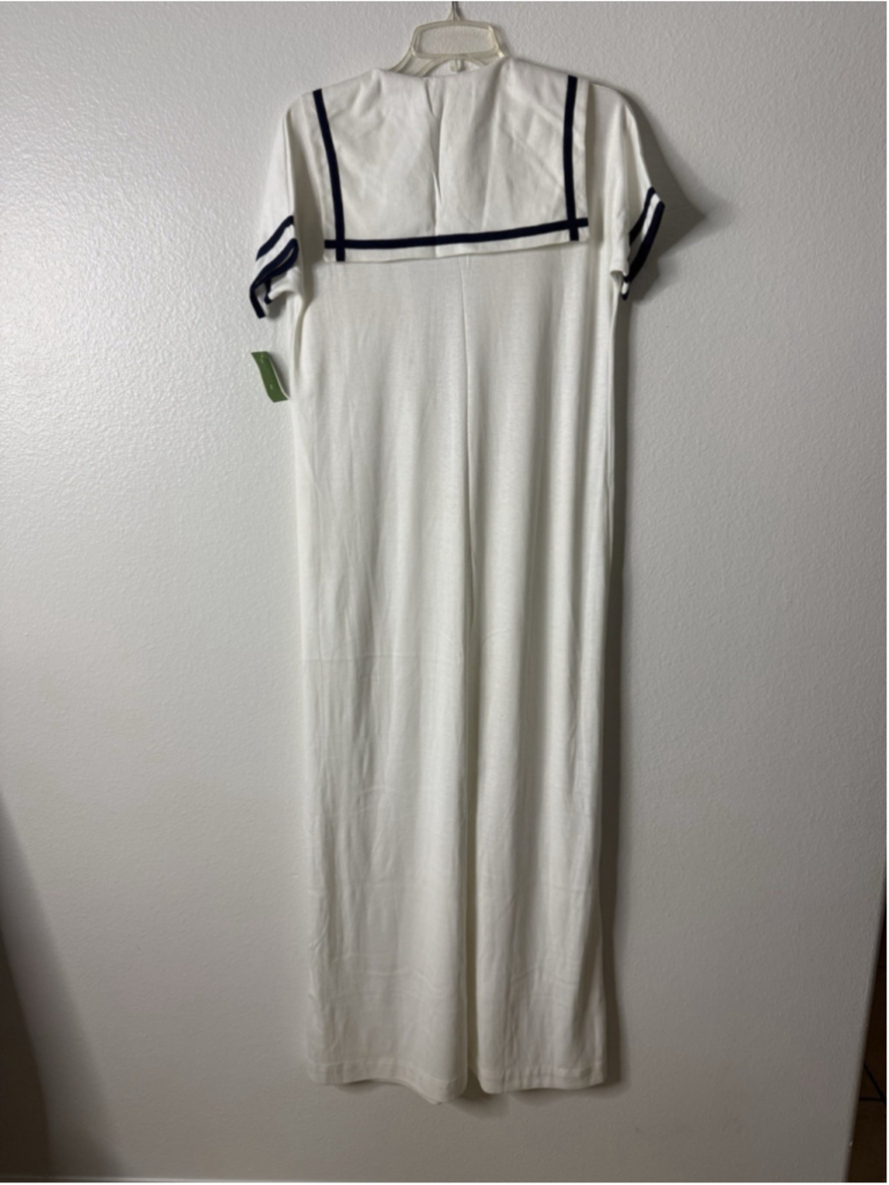 Vintage Clovis Ruffin Elizabeth Arden Sailor Collar Maxi Lounge Dress Made In US - Picture 13 of 16